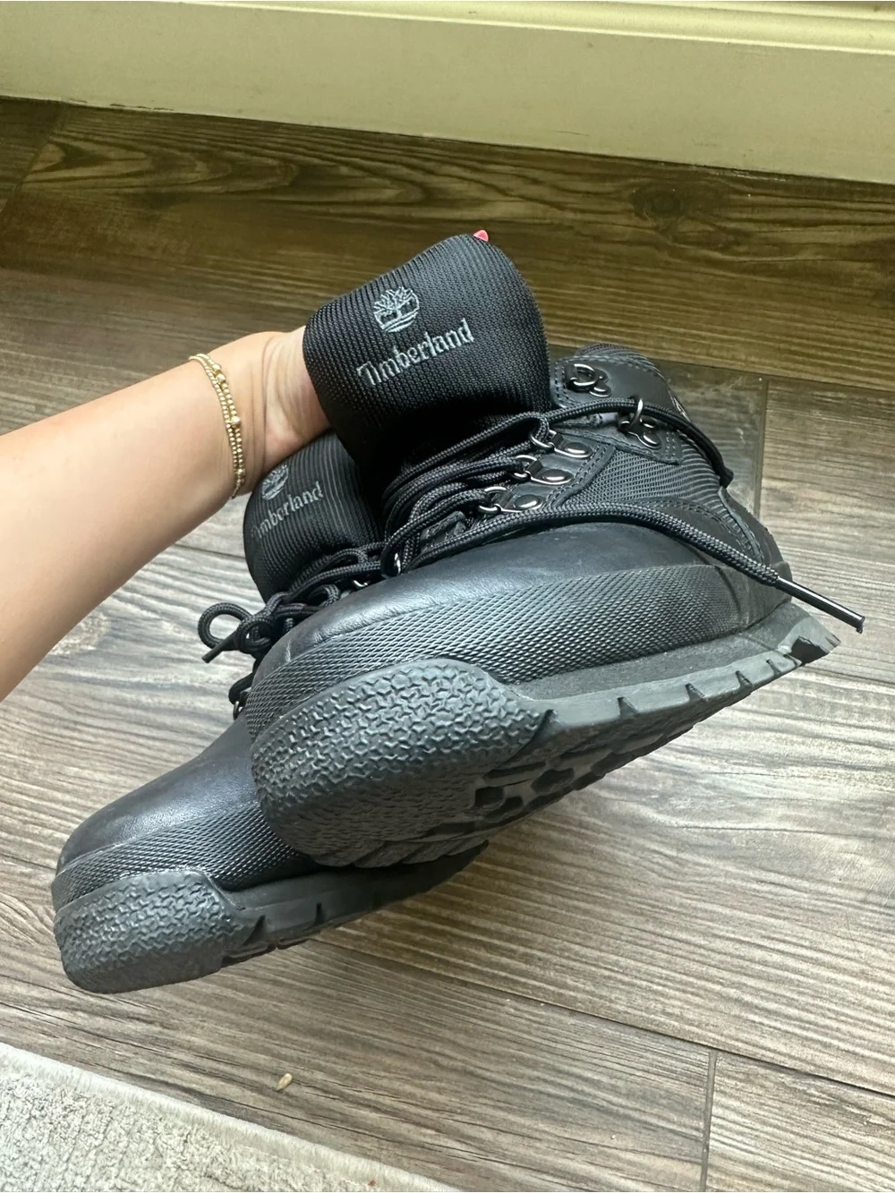Timberland Kids Black Lace-Up Leather Boots